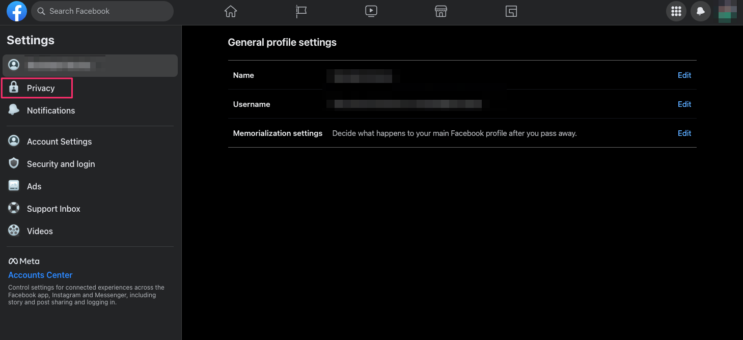 Settings Privacy Facebook