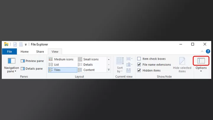 Click Options Toolbar