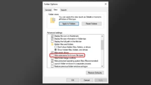 Hide Extensions Option